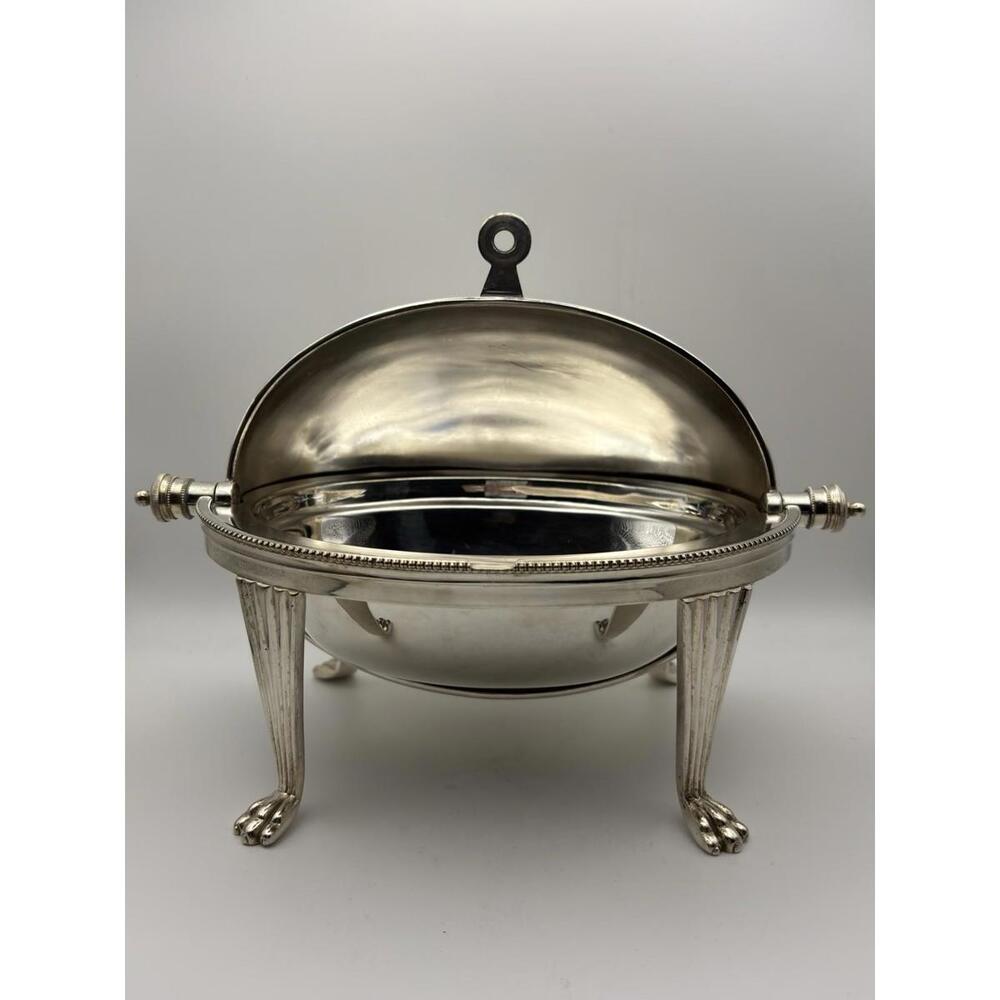 Vintage Silverplate Revolving Domed Breakfast Server Food Warmer Dish